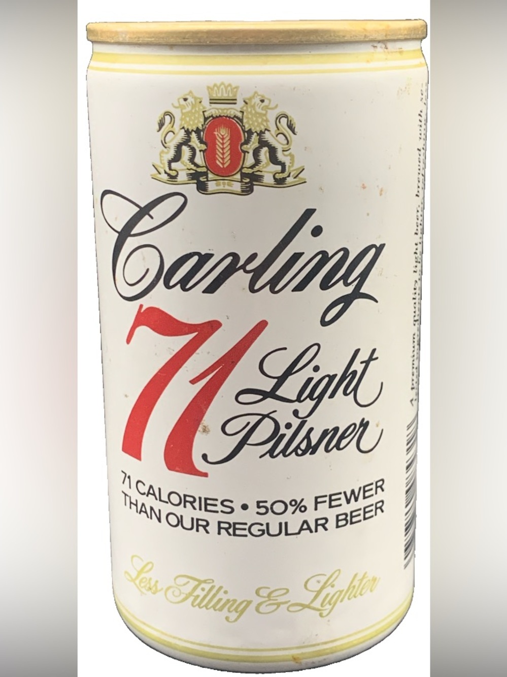 Vintage Beer Can Carling 71 Light Pilsner Beer Pull Tab Empty